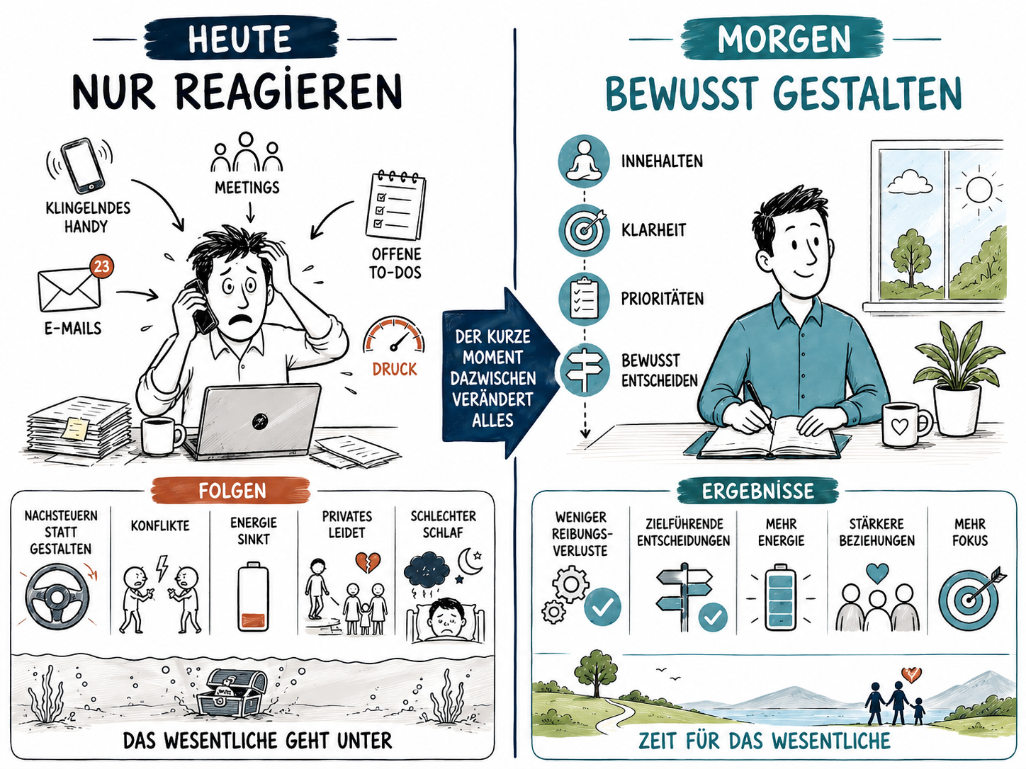 Heute nur reagieren – morgen bewusst gestalten